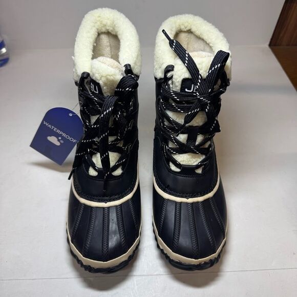 JBU Womens 6.5 M Black Lizzy Waterproof Faux Fur Lined Ankle Boots DISPLAY IV4 - Picture 3 of 5